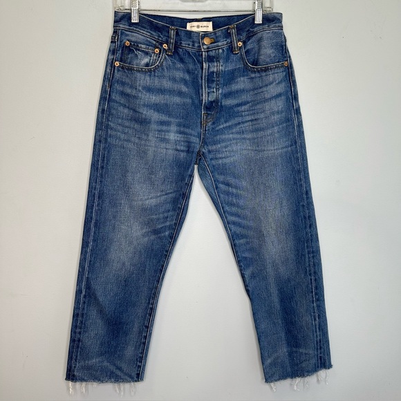 Tory Burch High Rise Cropped Vintage Wash Fragile Premium Selvedge Jeans 27 - Picture 4 of 14